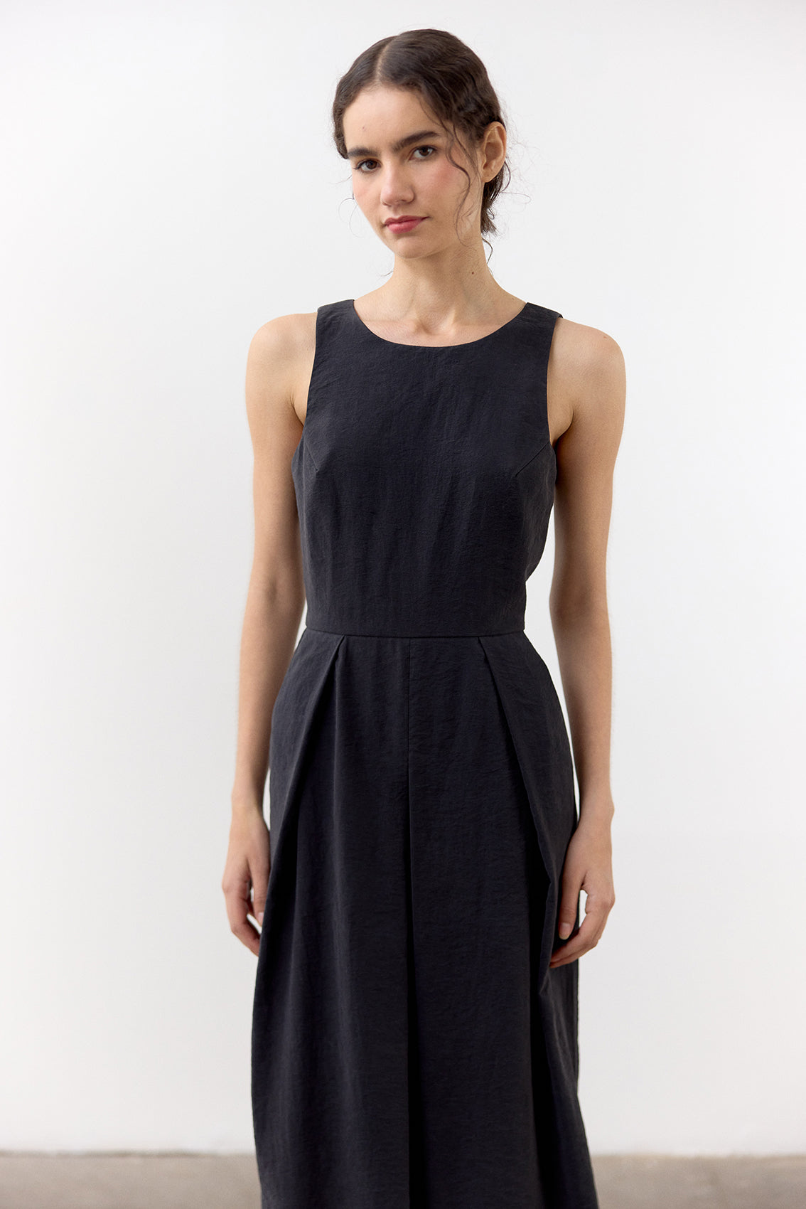 Vestido Seda Rugosa - Grafito