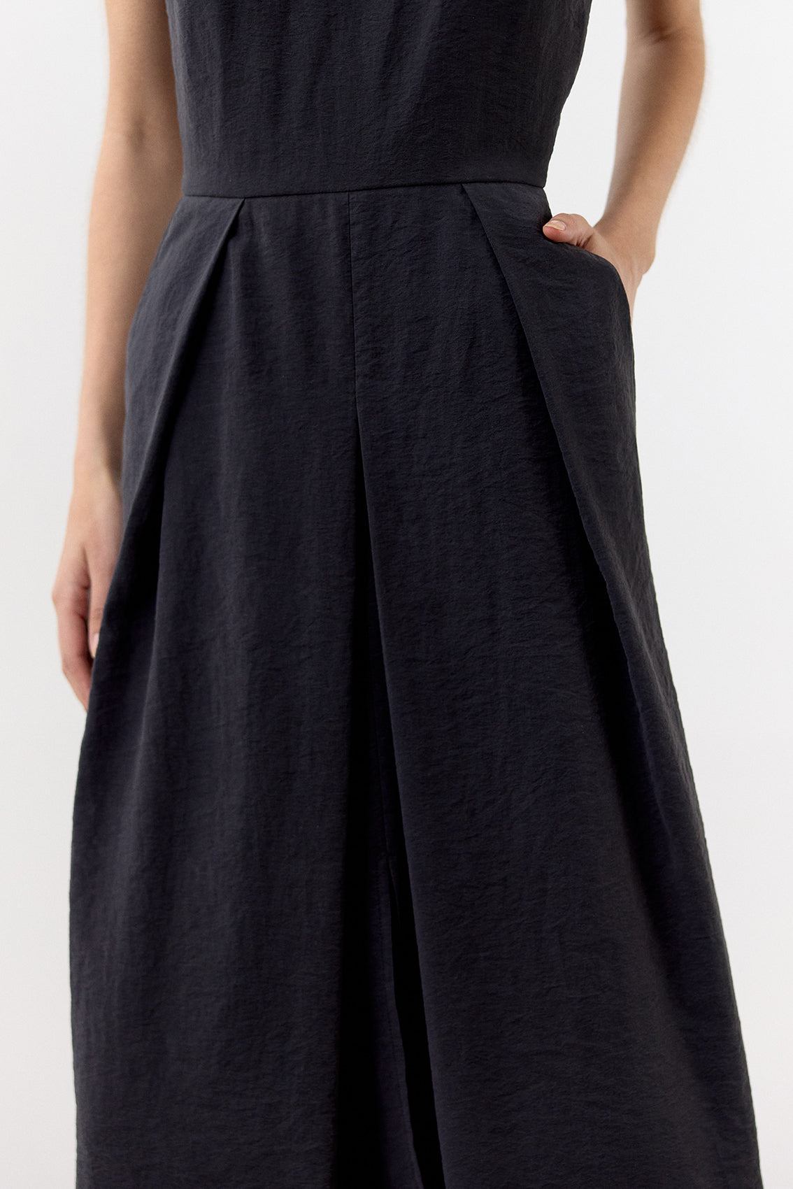 Vestido Seda Rugosa - Grafito