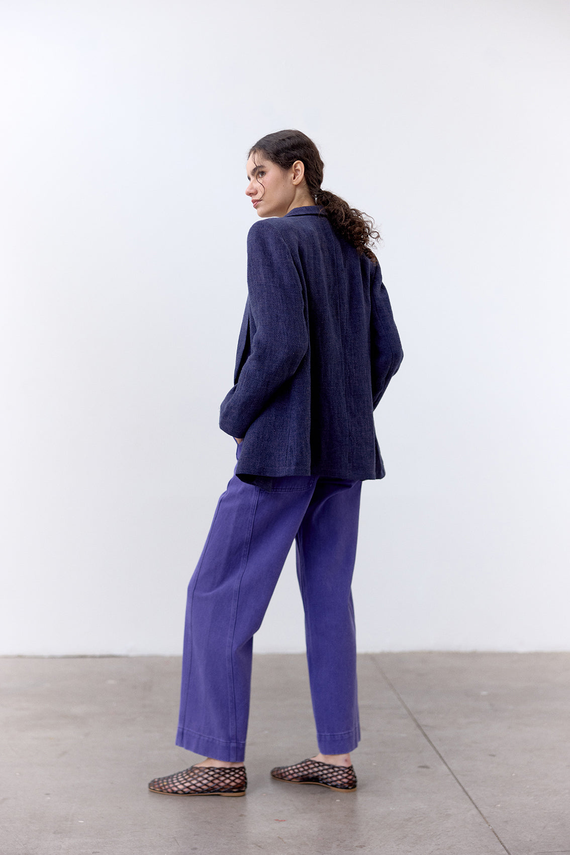 Chaqueta Sastre Lino - Arándano