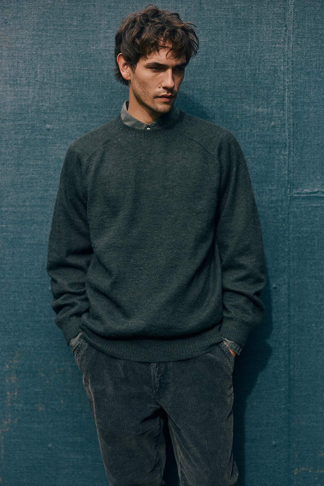 PREVENTA: Men's Sweater Delgado Alpaca Felted - Pizarra