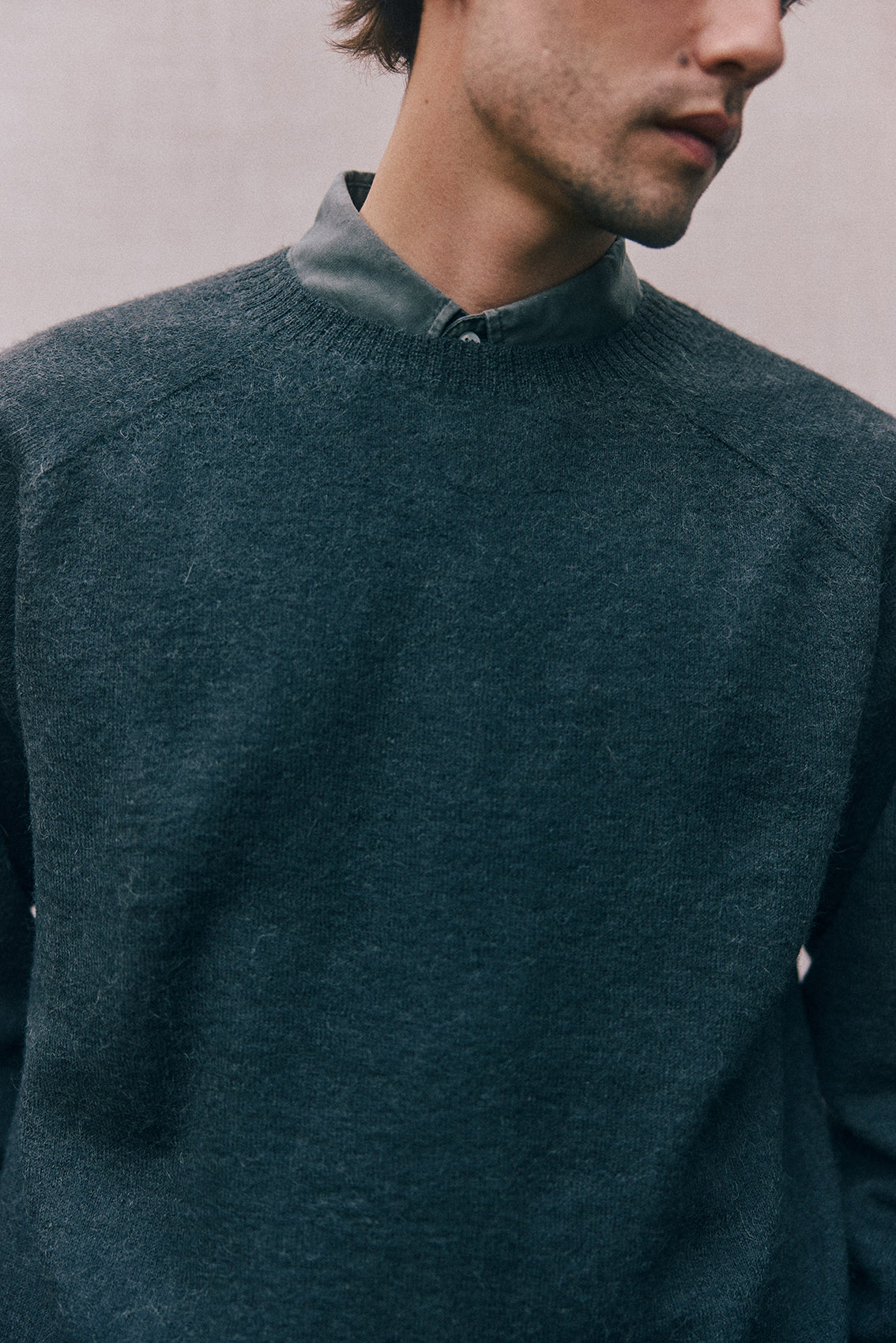 PREVENTA: Men's Sweater Delgado Alpaca Felted - Pizarra