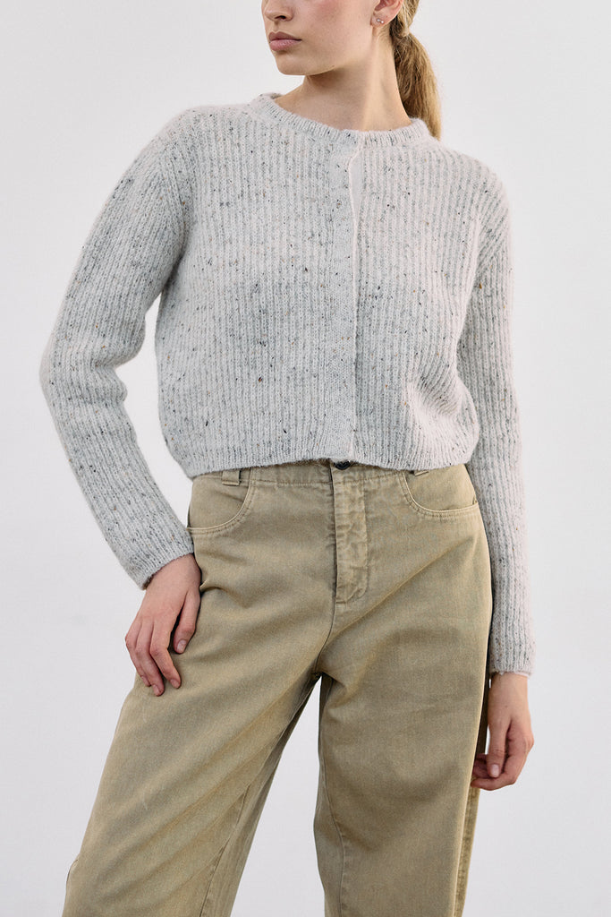 Cropped Alpaca/Mohair Cloud Cardigan - Crudo