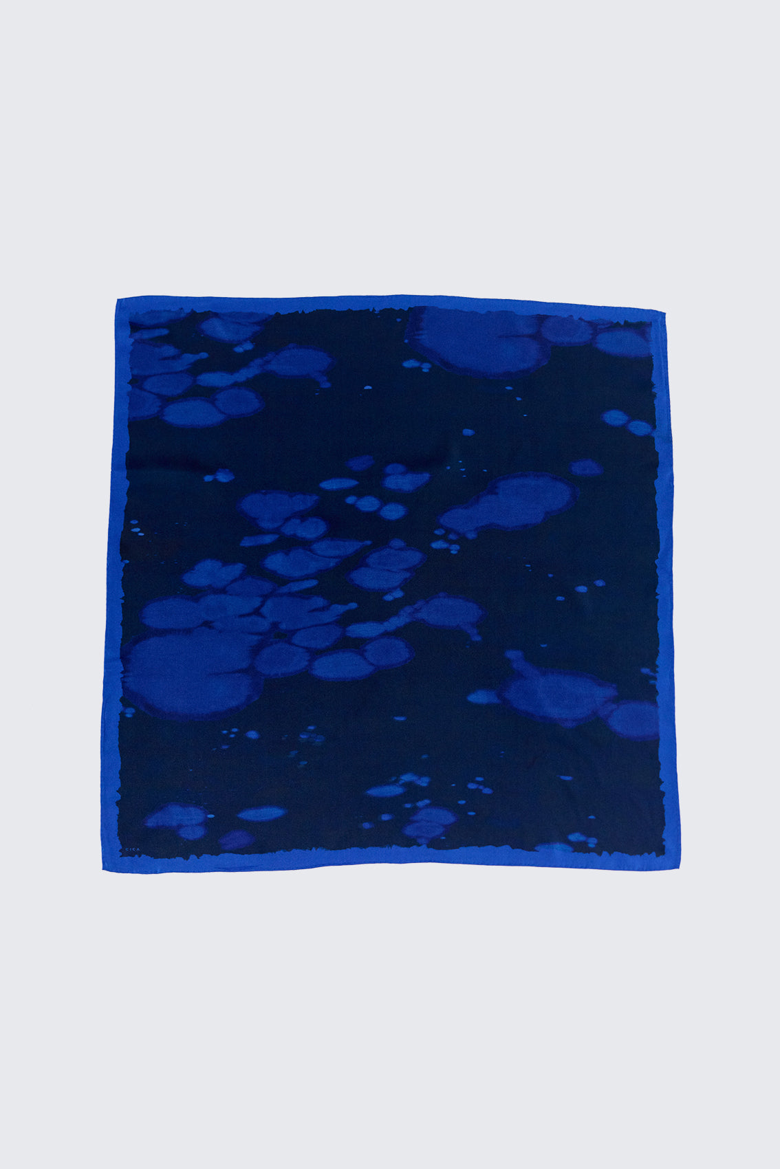 Pañuelo Print Clorado Seda Mediano - Cobalto
