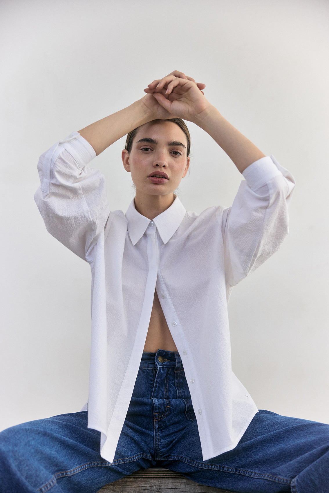 Blusa Oversized Algodón Labrado - Sal