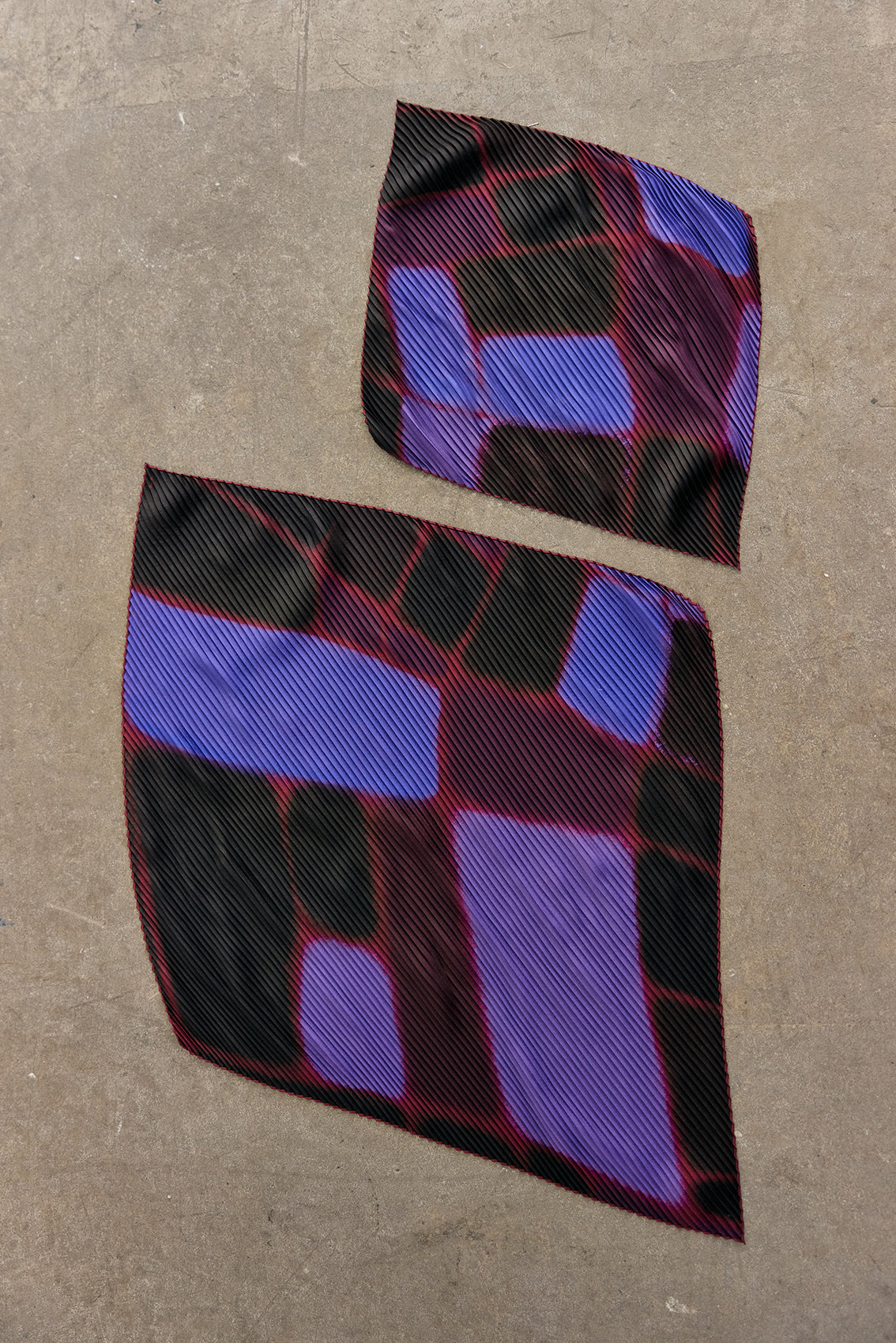 Medium Pleated Silk Scarf - Jacaranda