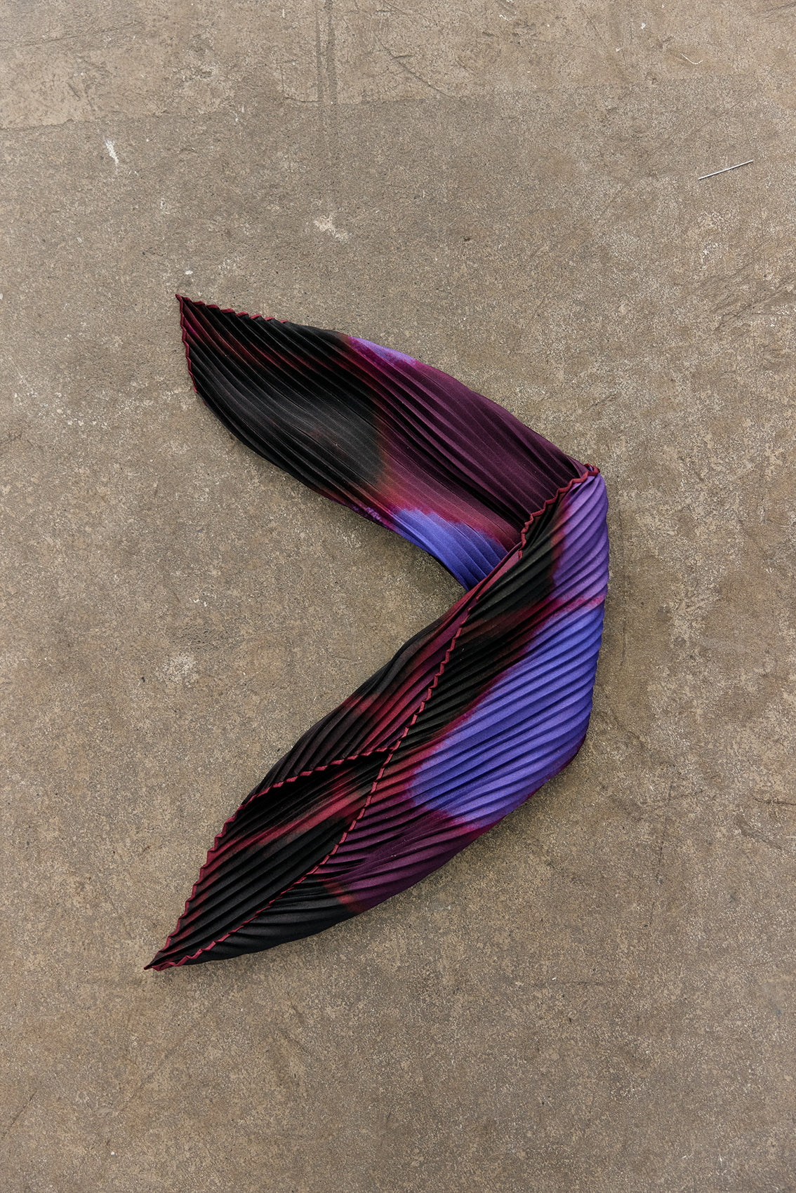 Small Pleated Silk Scarf - Jacaranda