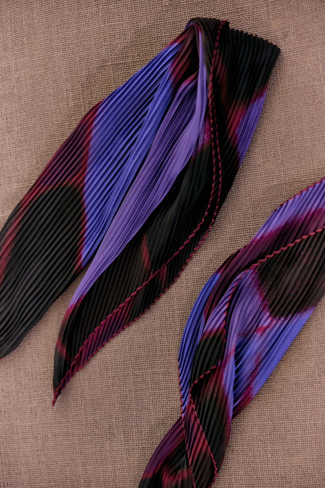 Medium Pleated Silk Scarf - Jacaranda