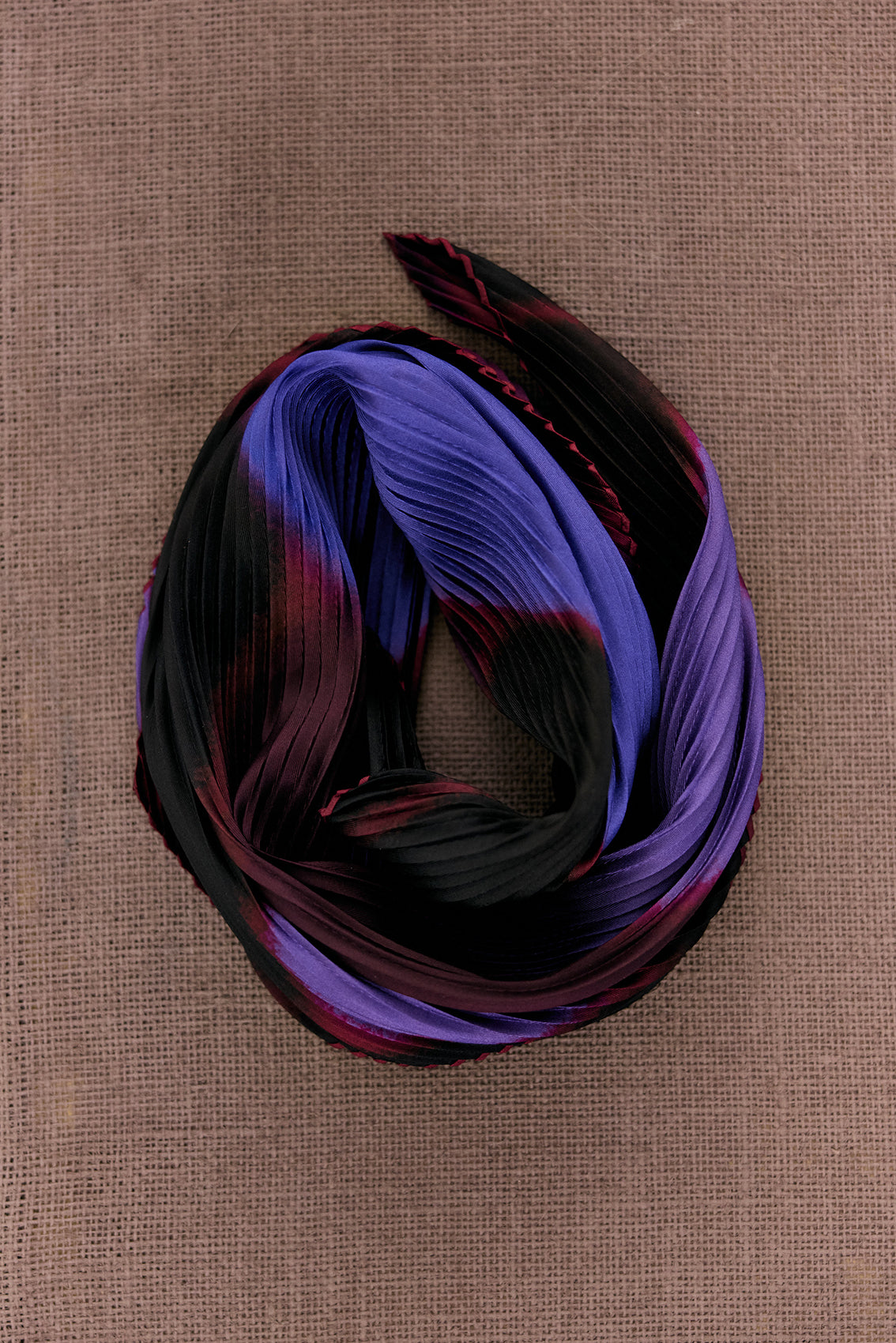 Medium Pleated Silk Scarf - Jacaranda