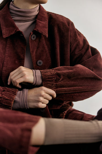 Chaqueta Bomber Terciopelo Washed - Óxido
