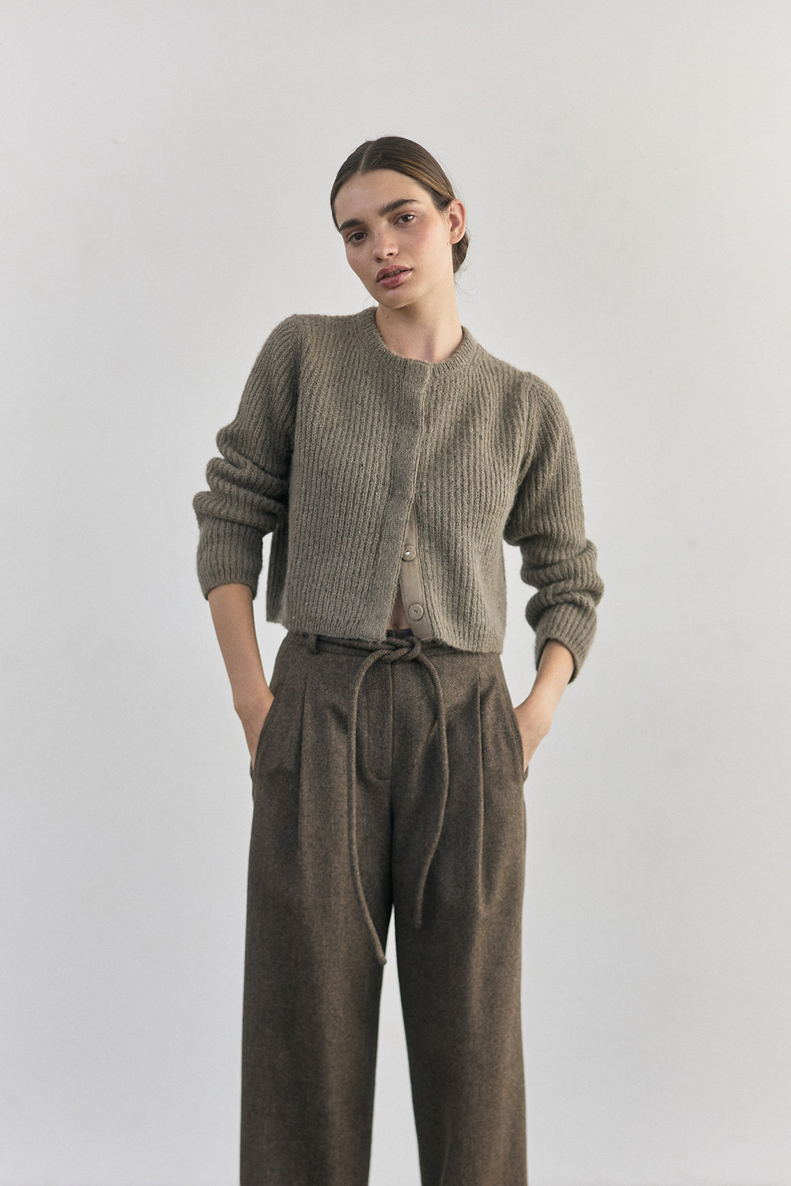 Wool Trousers - Taupe