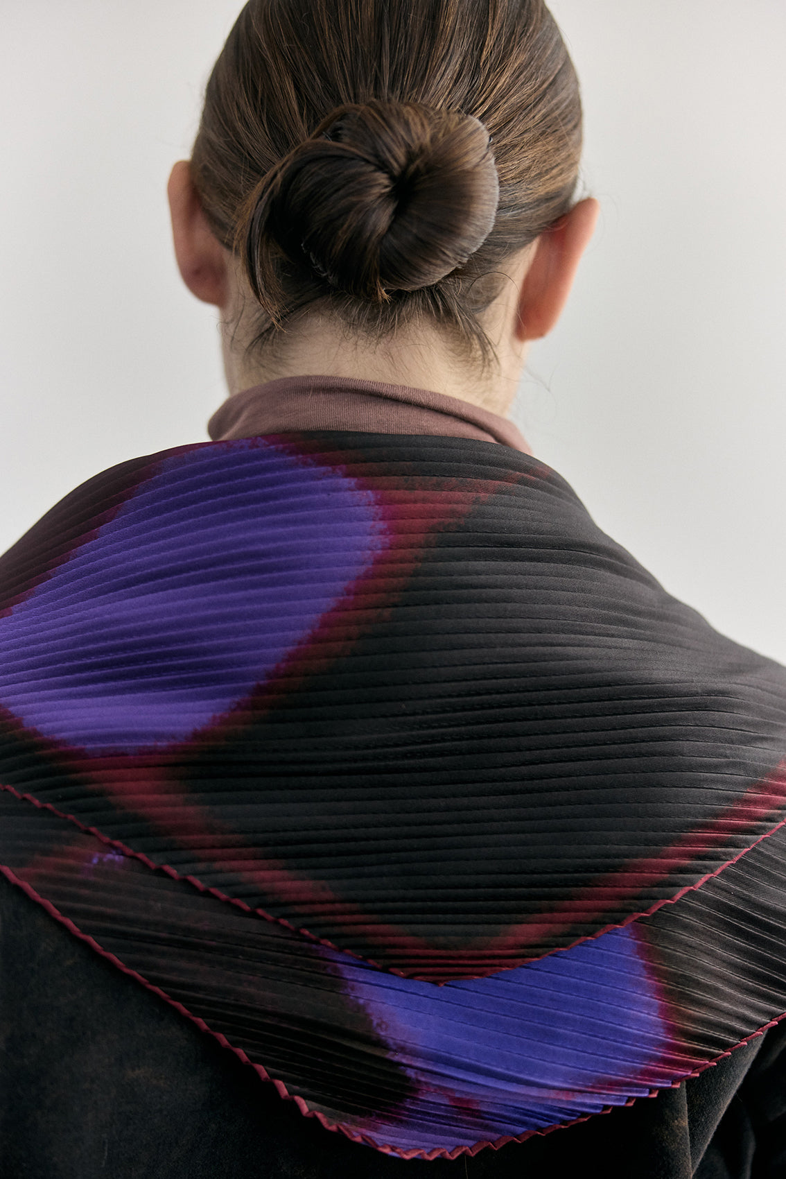 Medium Pleated Silk Scarf - Jacaranda