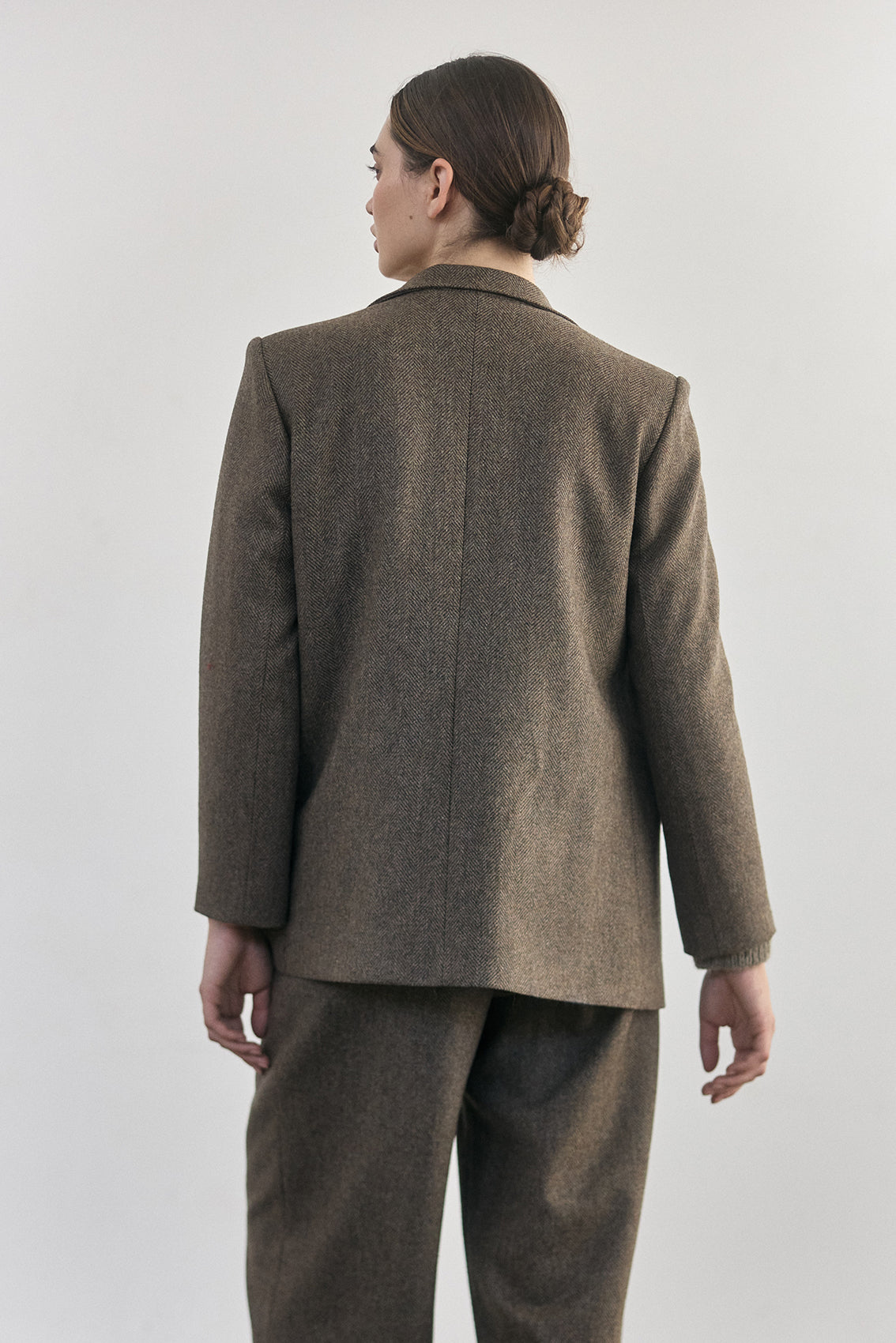 Wool Blazer Jacket - Taupe