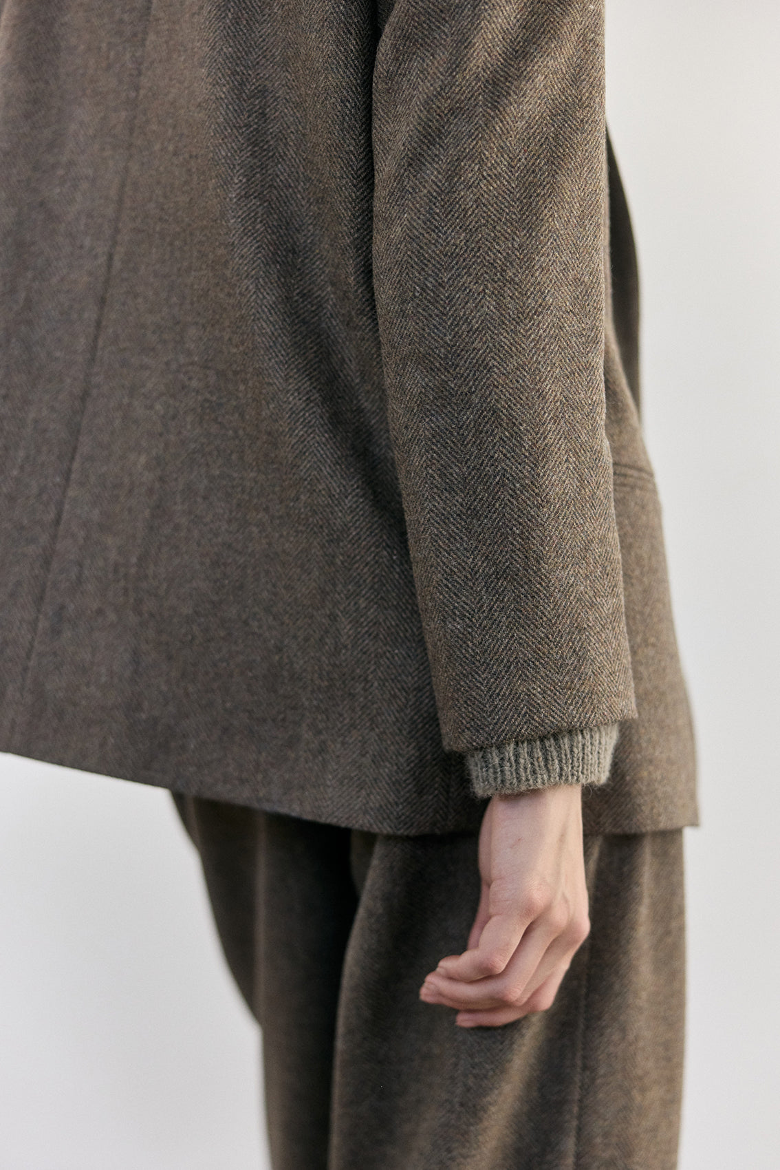 Wool Blazer Jacket - Taupe