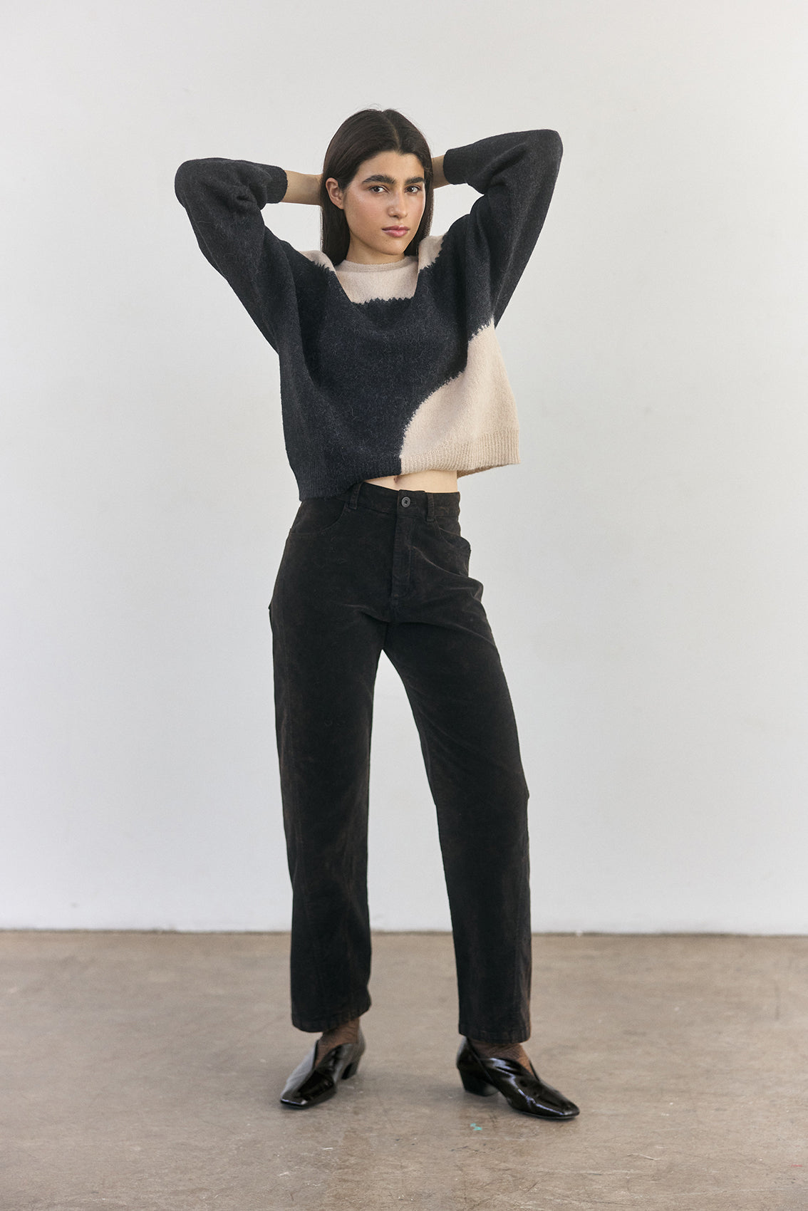 Pantalón Terciopelo Washed - Ónix