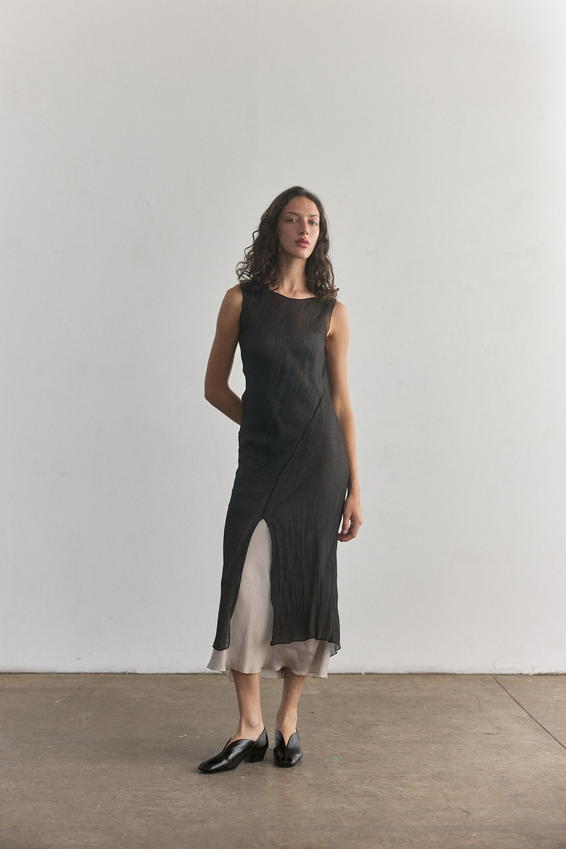 Vestido Traslúcido Lyocell - Ónix