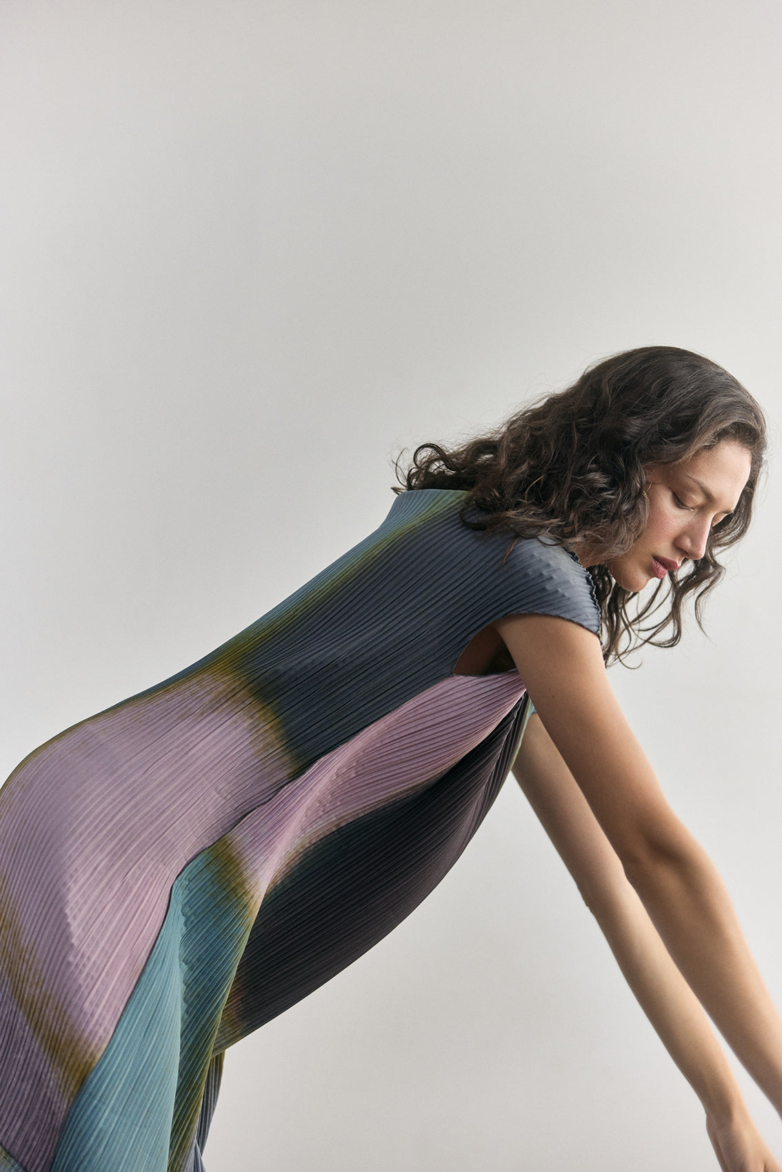 Pleated Printed Dress - Mix