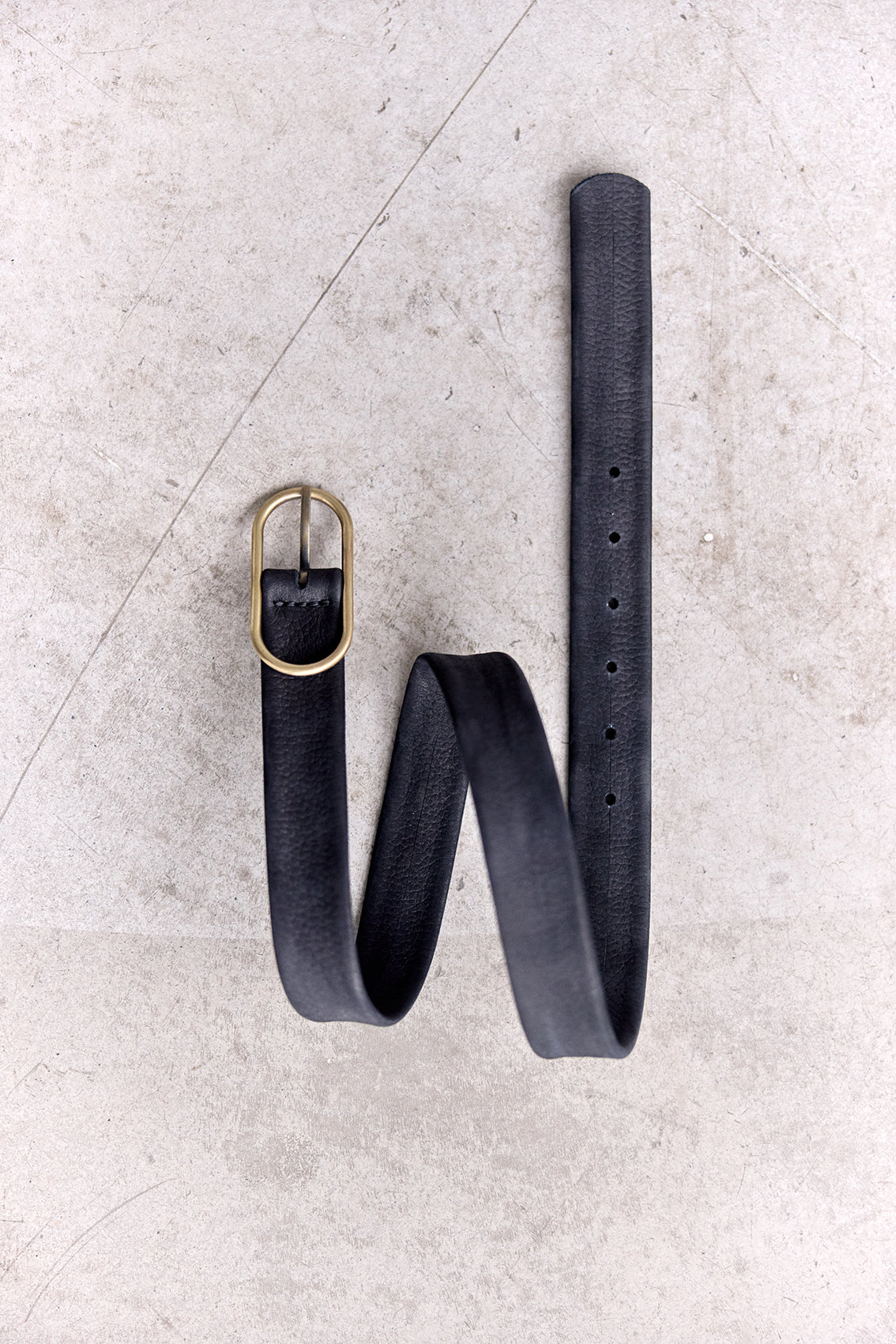 Cinturón Angosto de Cuero Nobuk - Medianoche