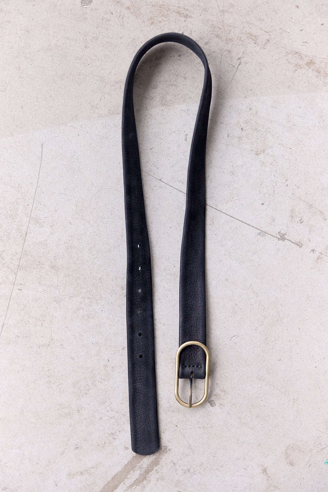 Cinturón Angosto de Cuero Nobuk - Medianoche