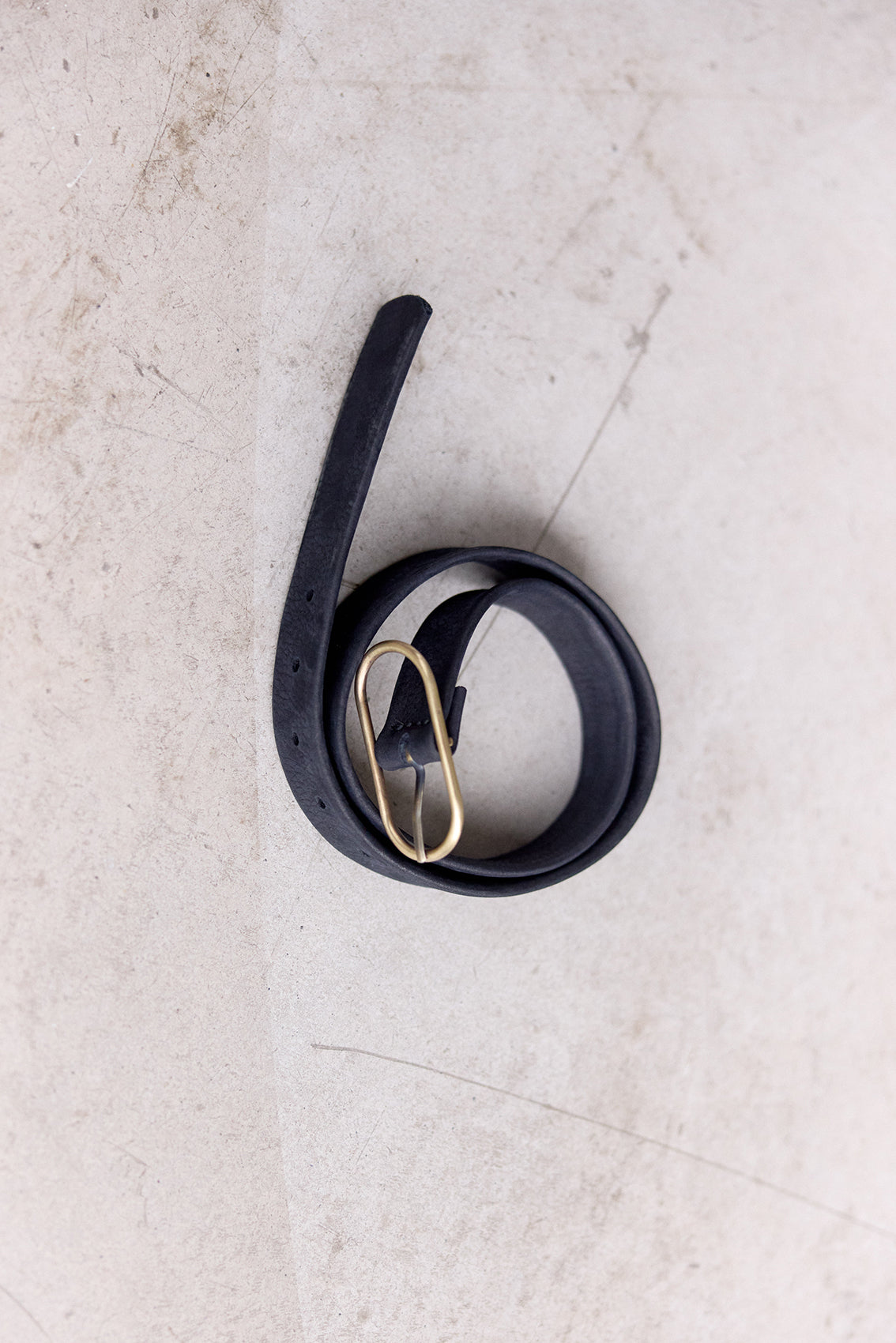 Cinturón Angosto de Cuero Nobuk - Medianoche