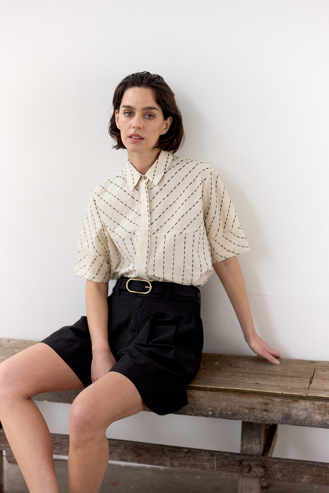 Cinturón Angosto de Cuero Nobuk - Medianoche