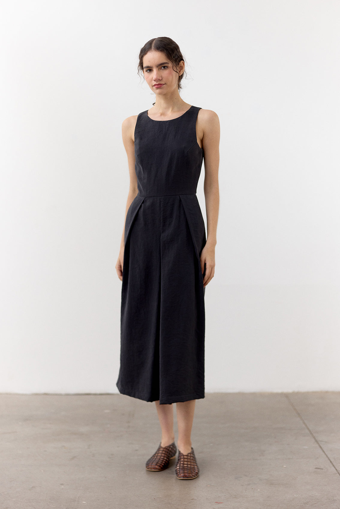 Vestido Seda Rugosa - Grafito