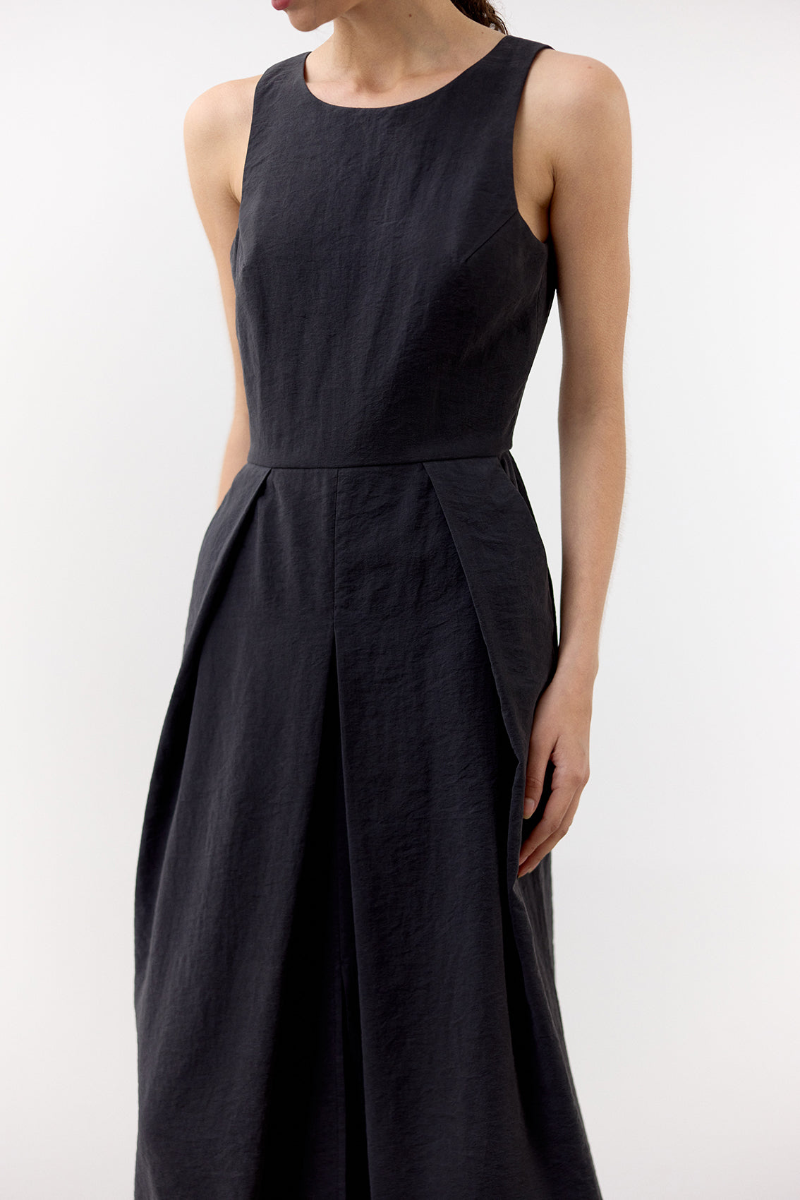 Vestido Seda Rugosa - Grafito