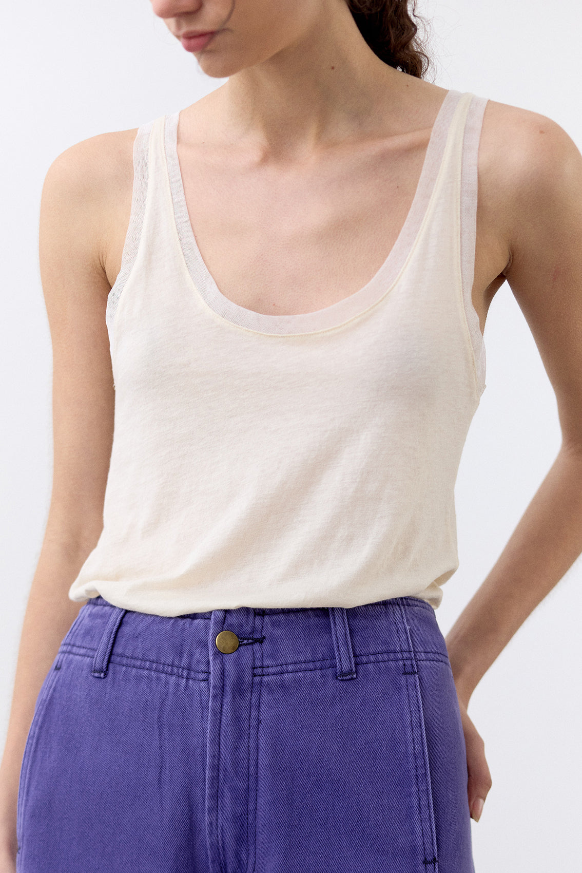Top Tank Algodón Pima - Mantequilla