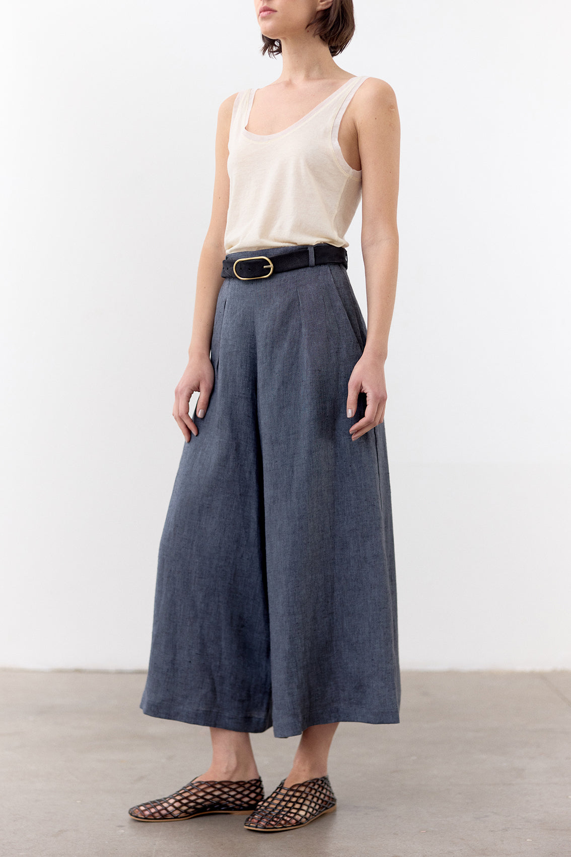 Cinturón Angosto de Cuero Nobuk - Medianoche