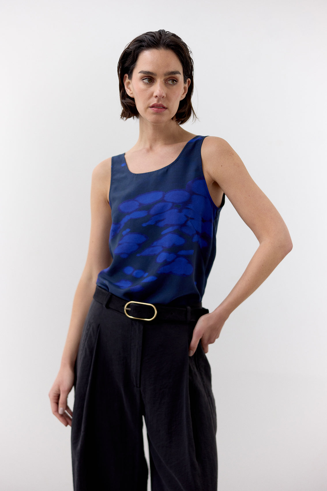 Cinturón Angosto de Cuero Nobuk - Medianoche