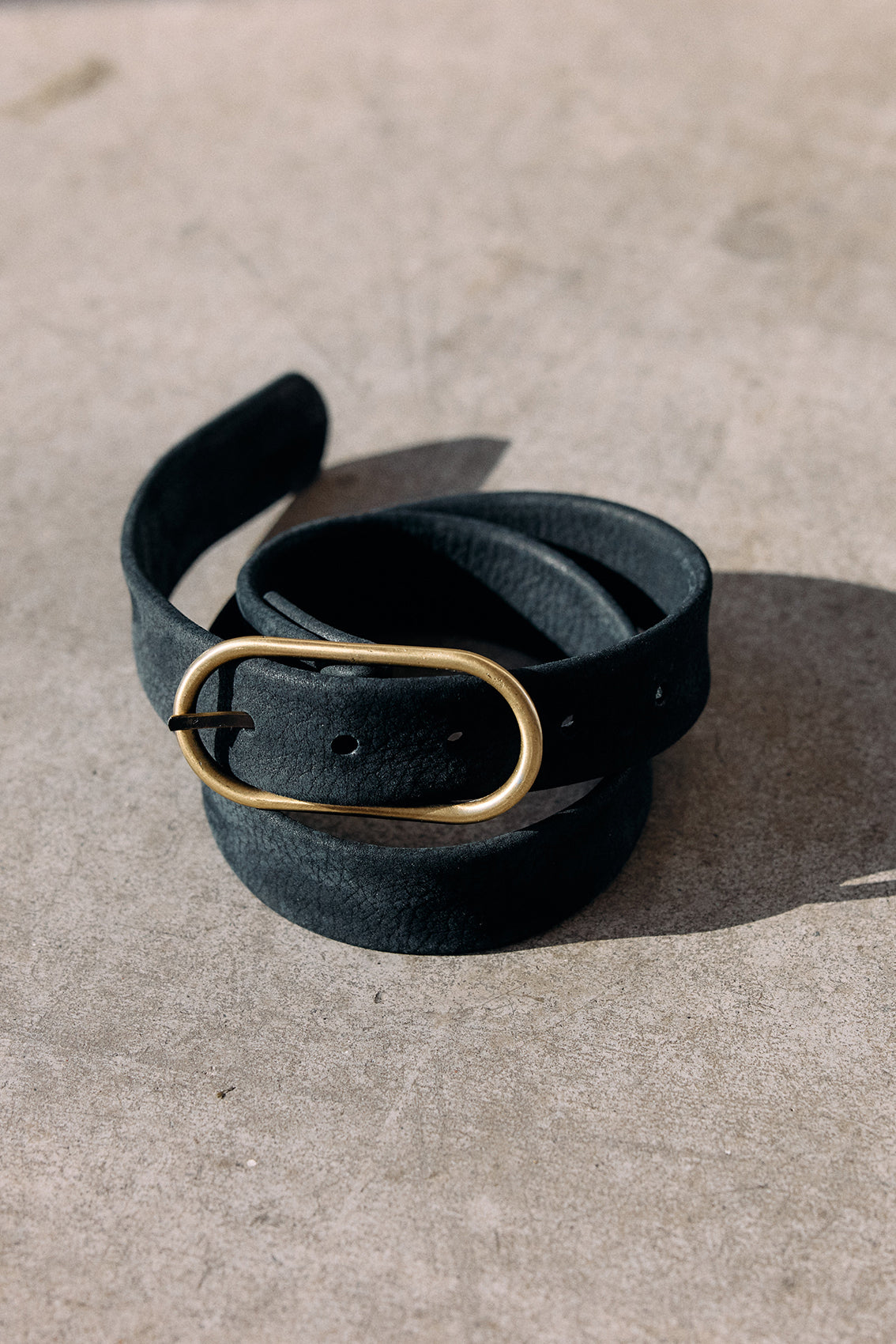 Cinturón Angosto de Cuero Nobuk - Medianoche