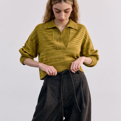 Hand-Dyed Merino Wool Sweater - Ocre