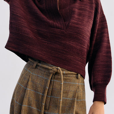 Hand-Dyed Merino Wool Sweater - Vino