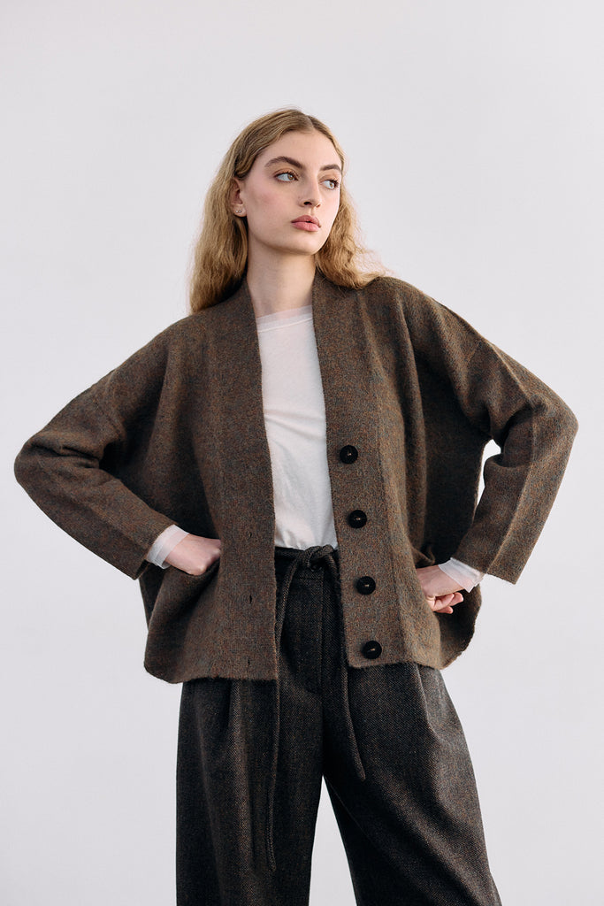 Felted Alpaca Cardigan - Bosque
