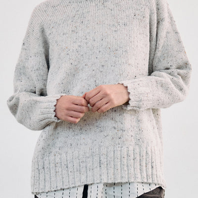 Oversized Alpaca/Mohair Cloud Sweater - Crudo