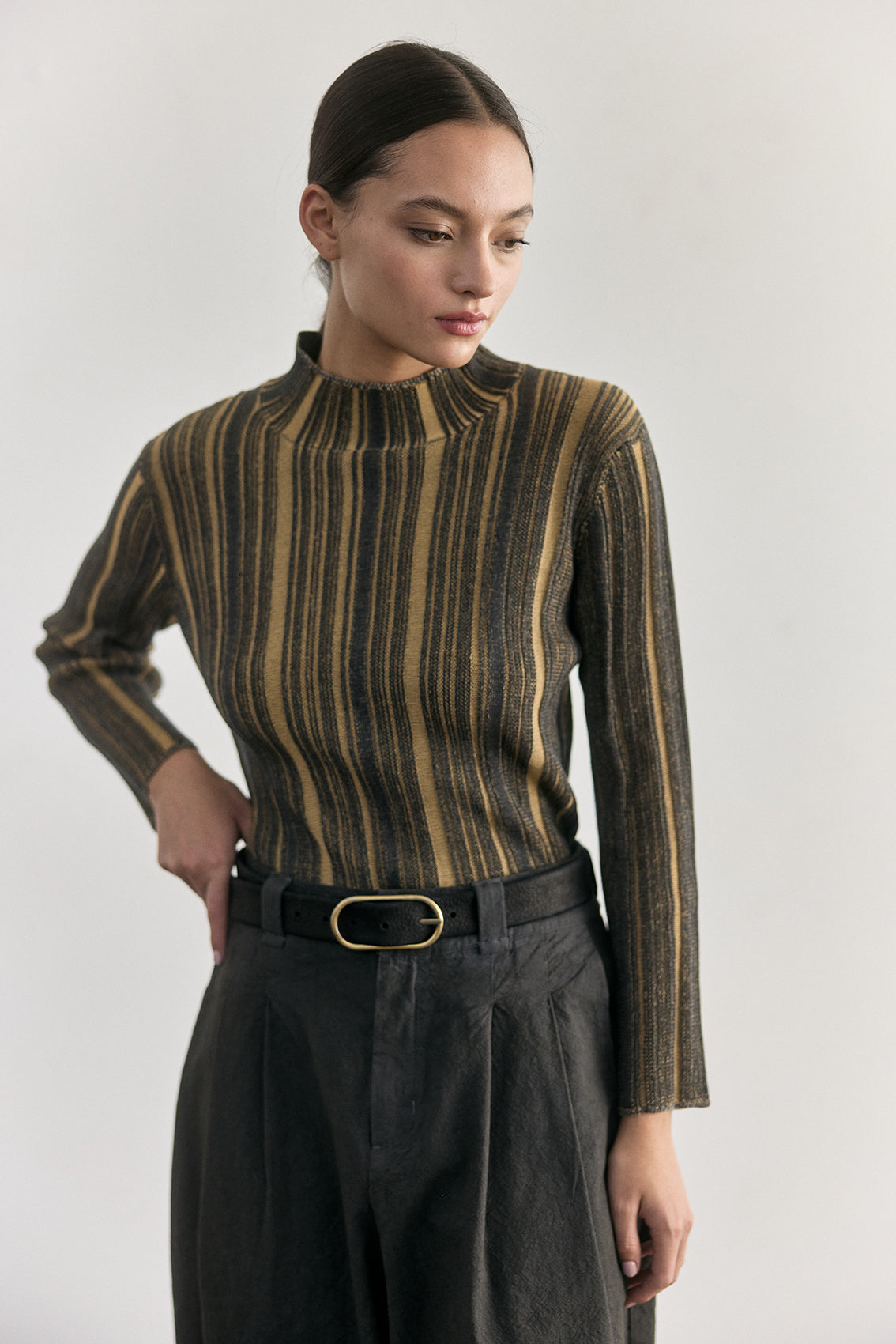 Thin Nubuck Leather Belt - Midnight