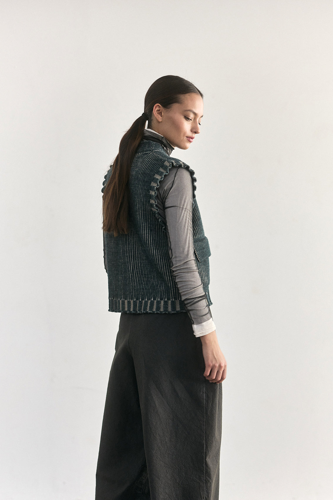 Merino Wool Knitted Vest - Lake