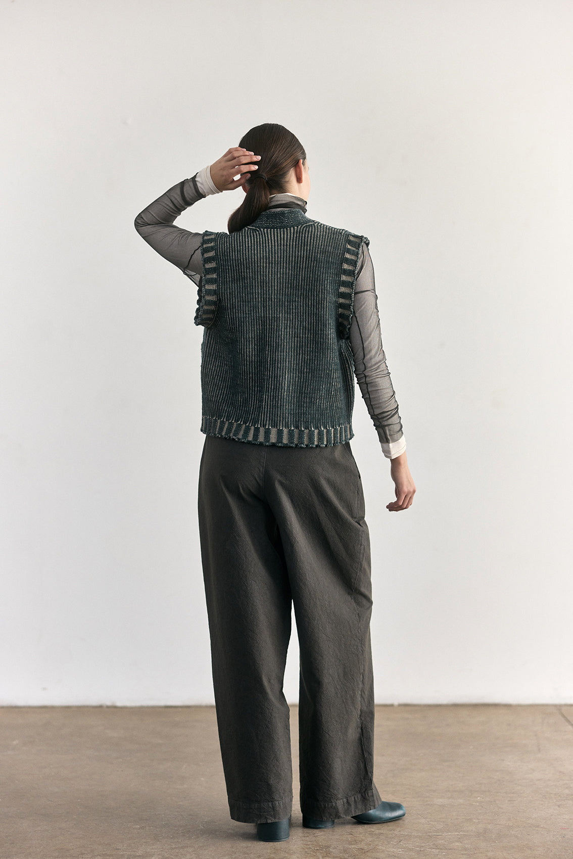 Merino Wool Knitted Vest - Lake