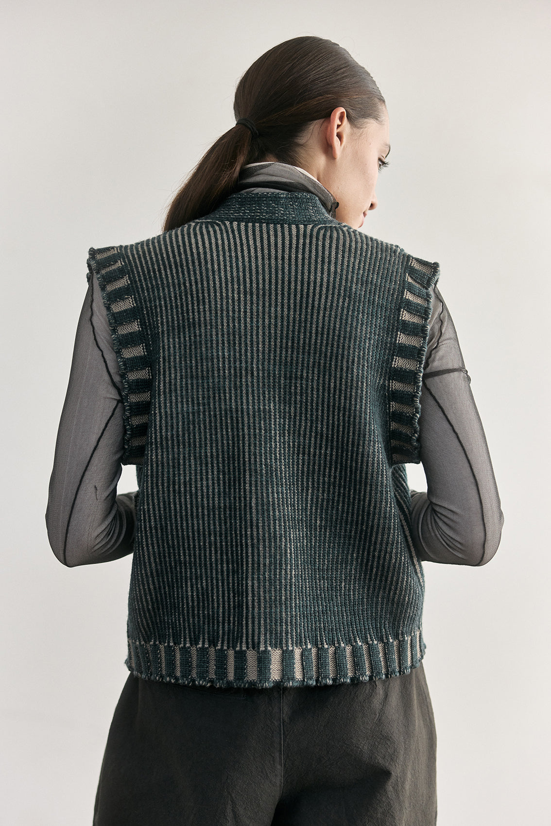 Merino Wool Knitted Vest - Lake