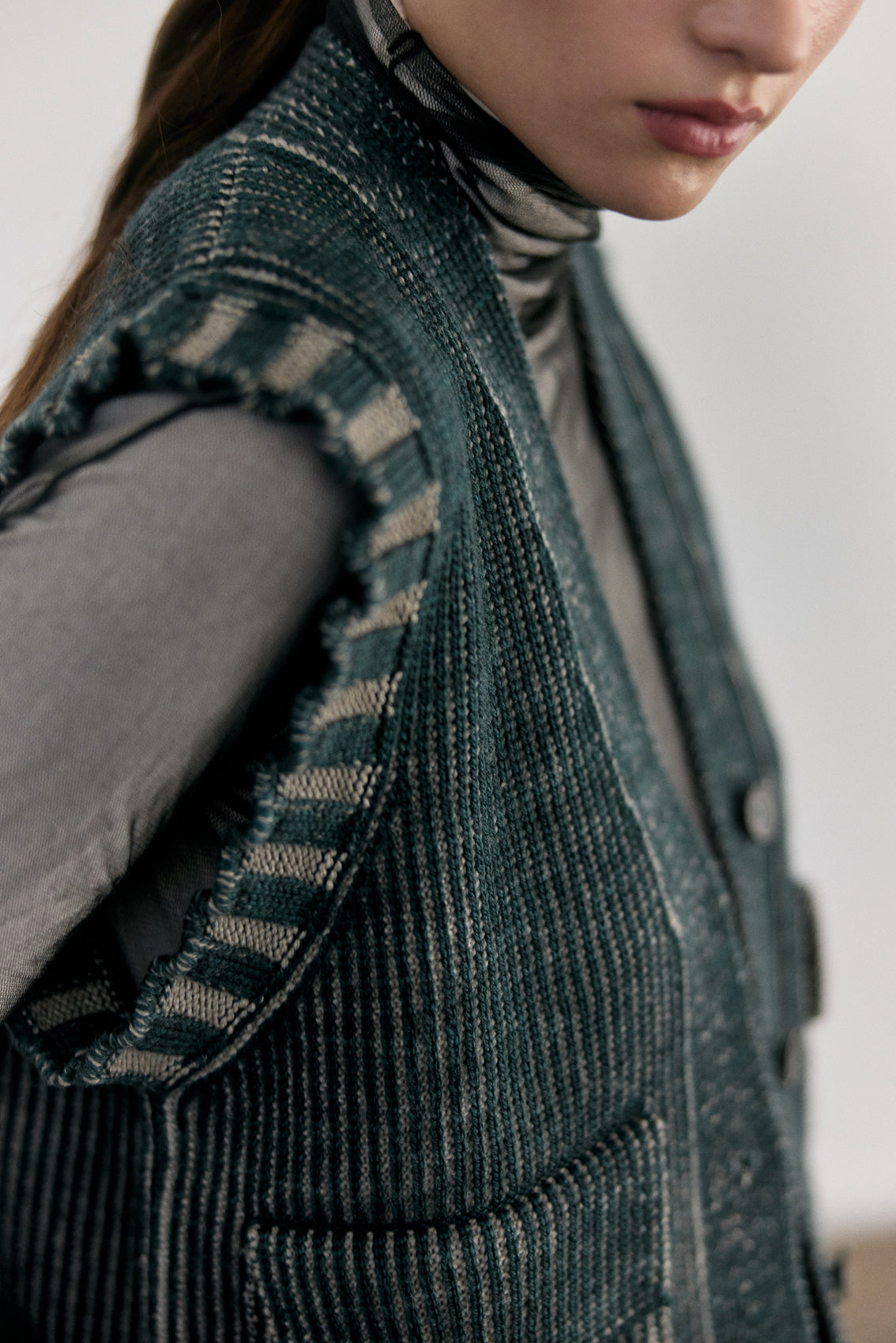 Merino Wool Knitted Vest - Lake