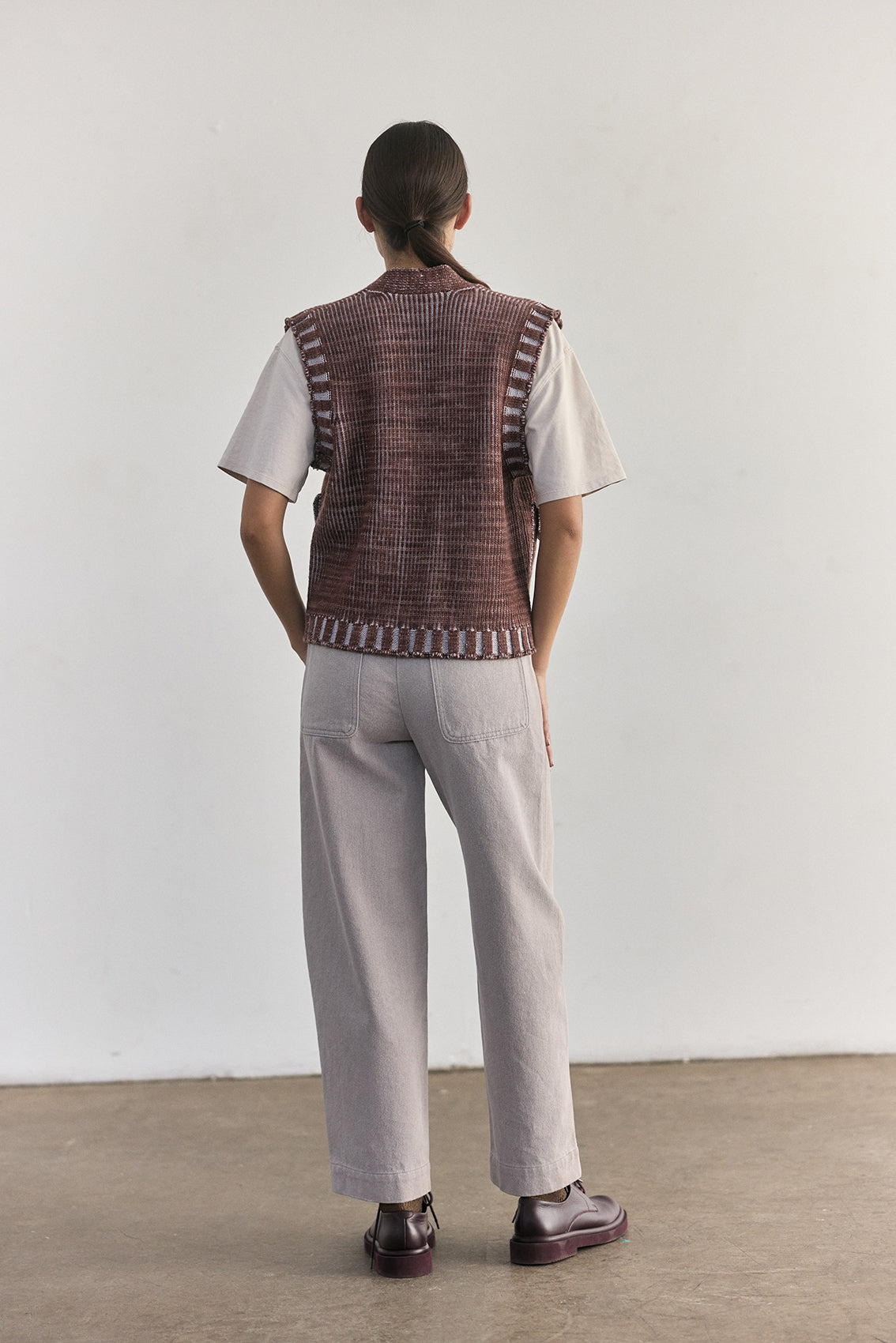 Merino Wool Knitted Vest - Clay