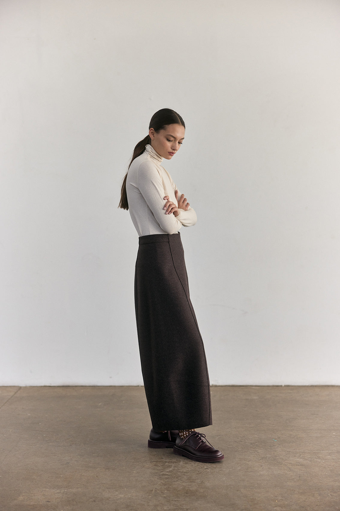 Pantalón Ancho Alpaca/Lana Felted - Berenjena [More coming soon]