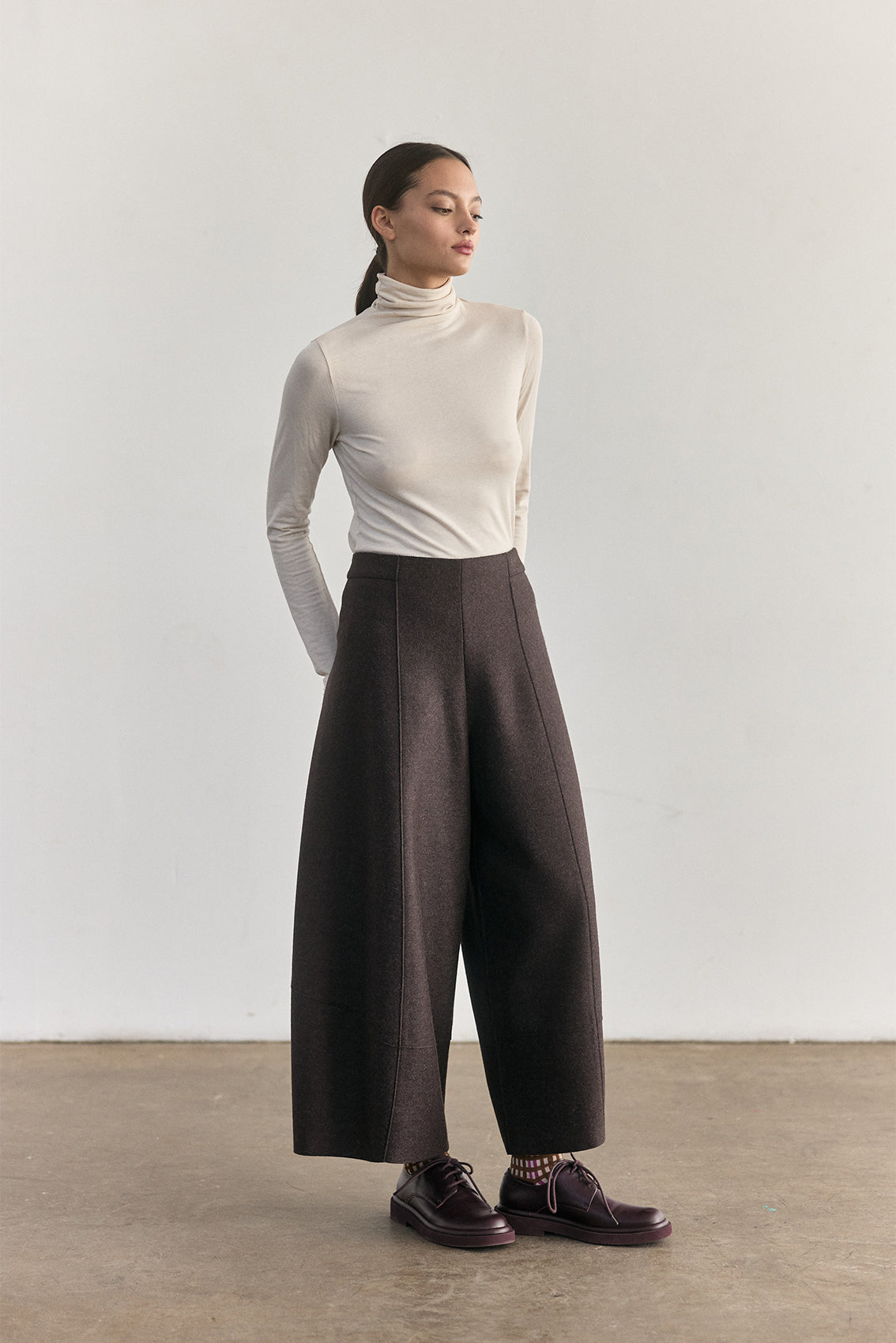 Pantalón Ancho Alpaca/Lana Felted - Berenjena [More coming soon]