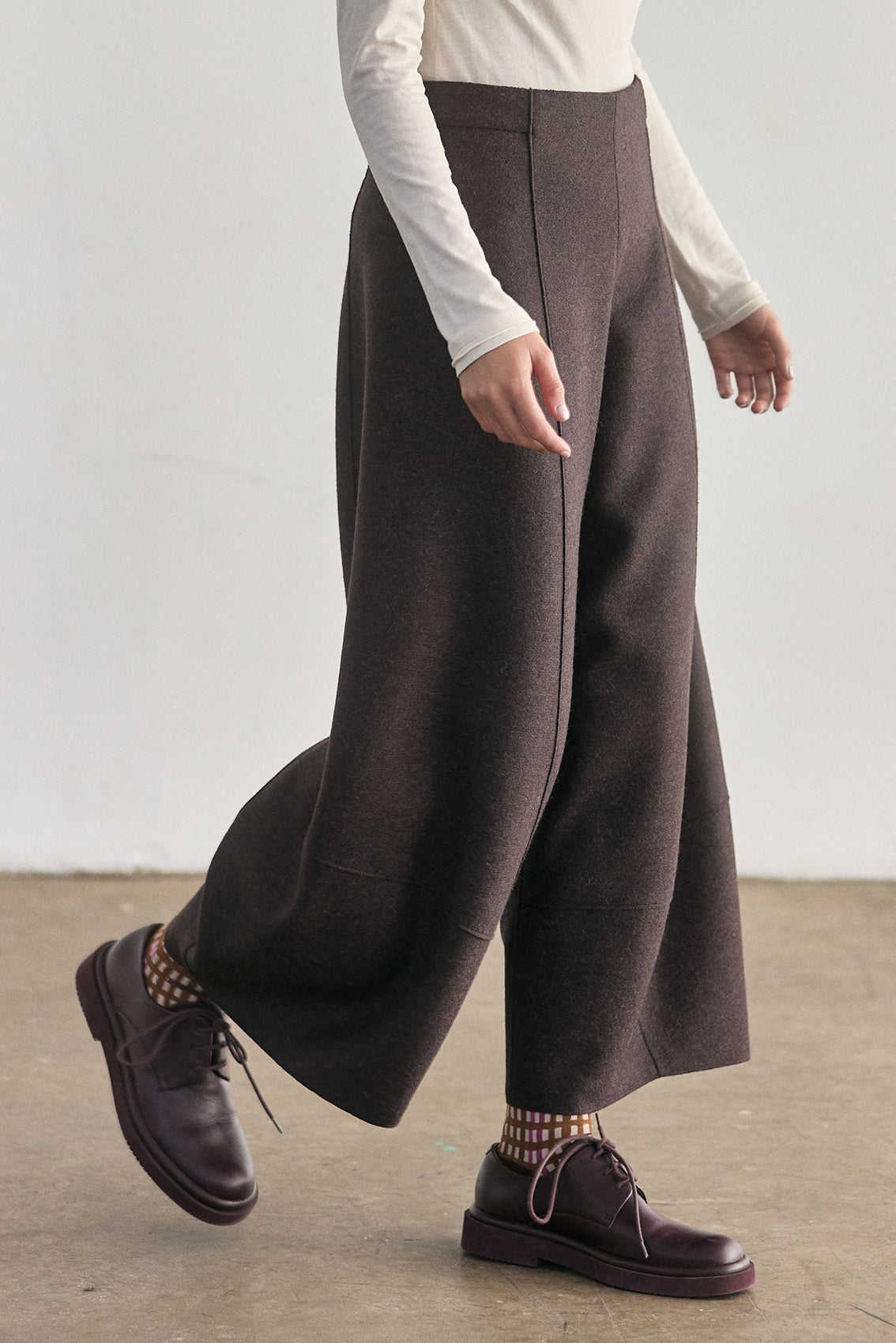 Pantalón Ancho Alpaca/Lana Felted - Berenjena [More coming soon]