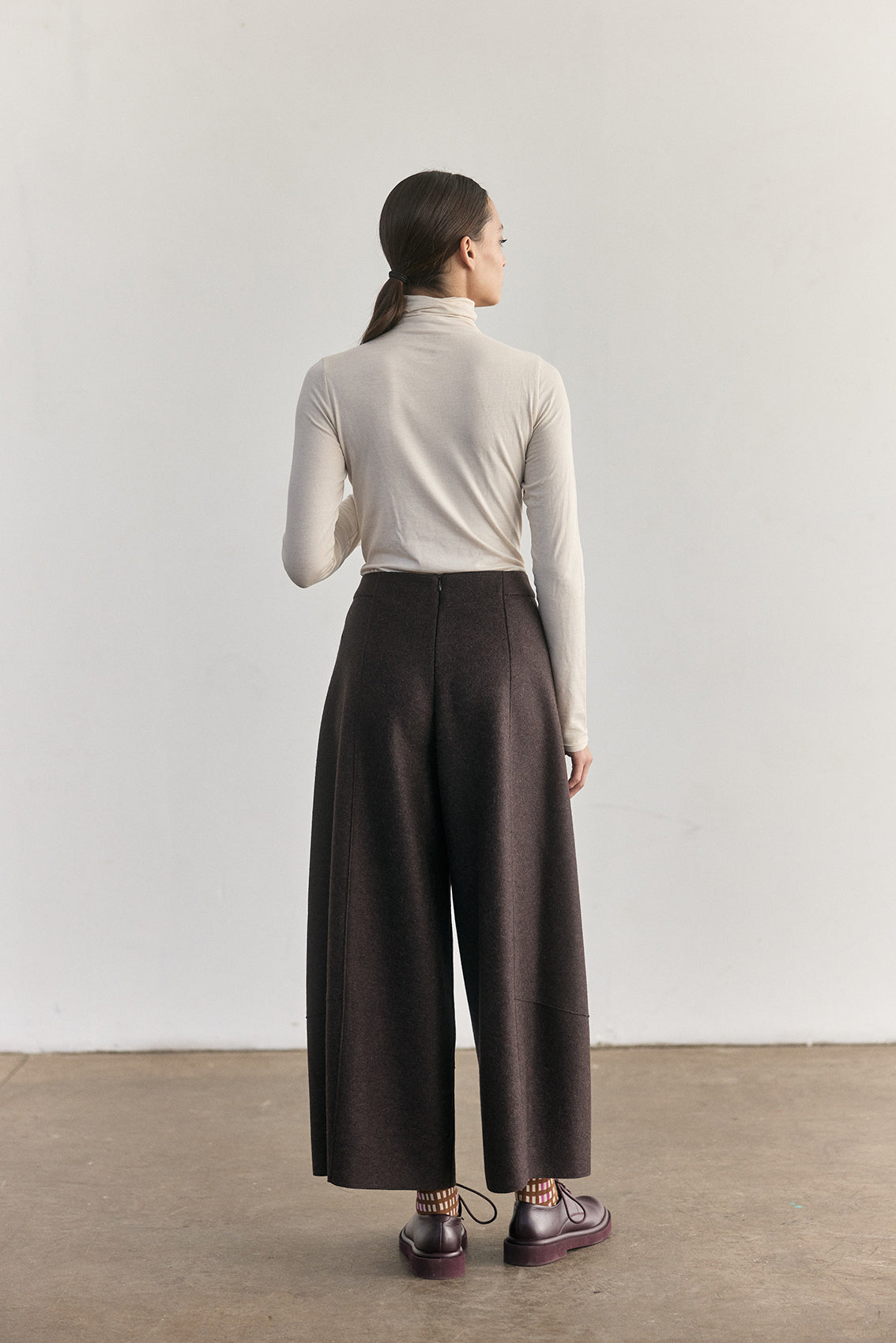 Pantalón Ancho Alpaca/Lana Felted - Berenjena [More coming soon]