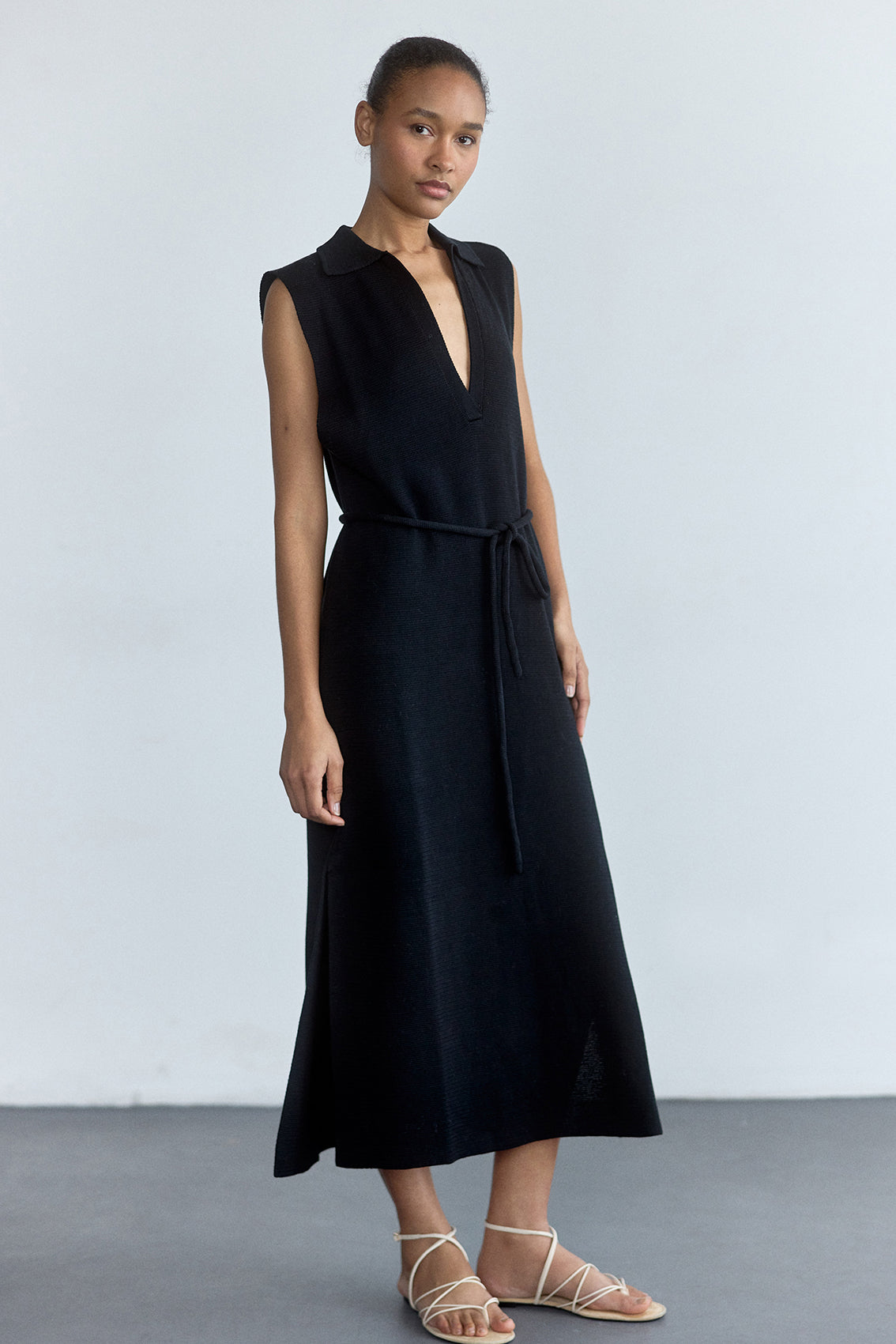 Vestido Tejido Algodón Pima - Ónix