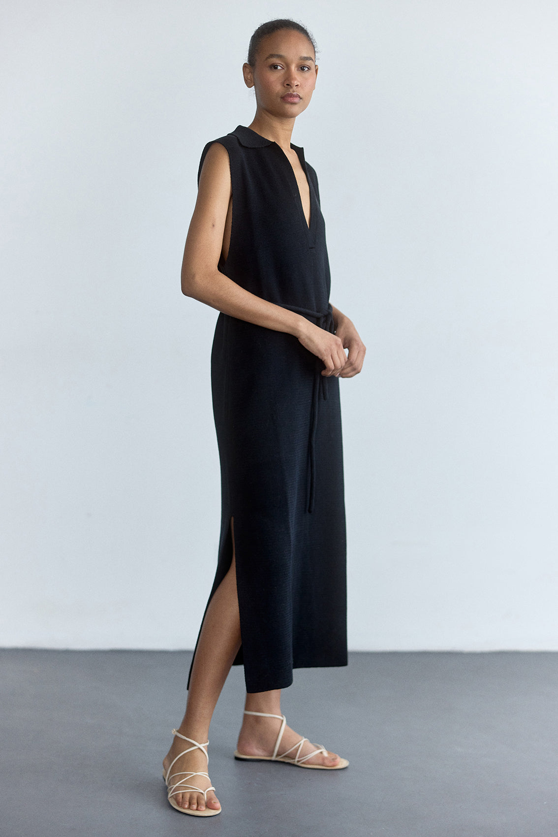 Vestido Tejido Algodón Pima - Ónix