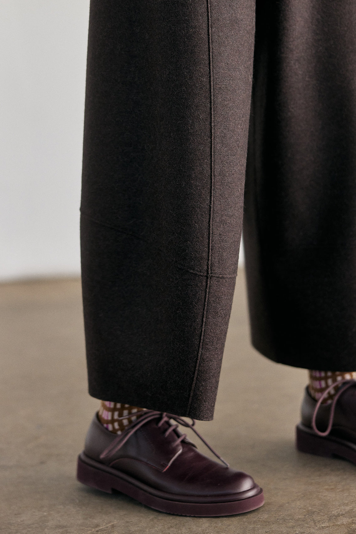 Pantalón Ancho Alpaca/Lana Felted - Berenjena [More coming soon]