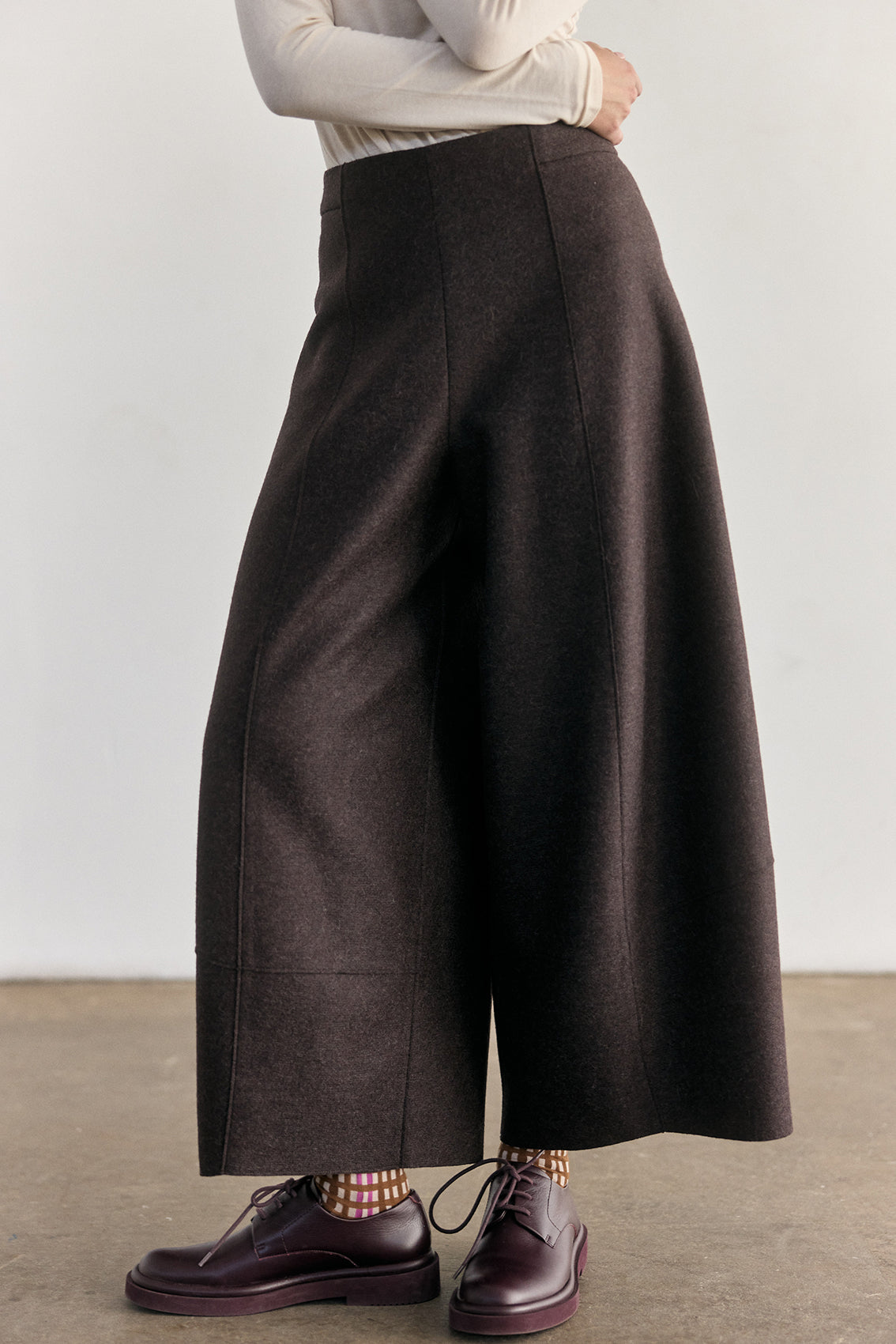 Pantalón Ancho Alpaca/Lana Felted - Berenjena