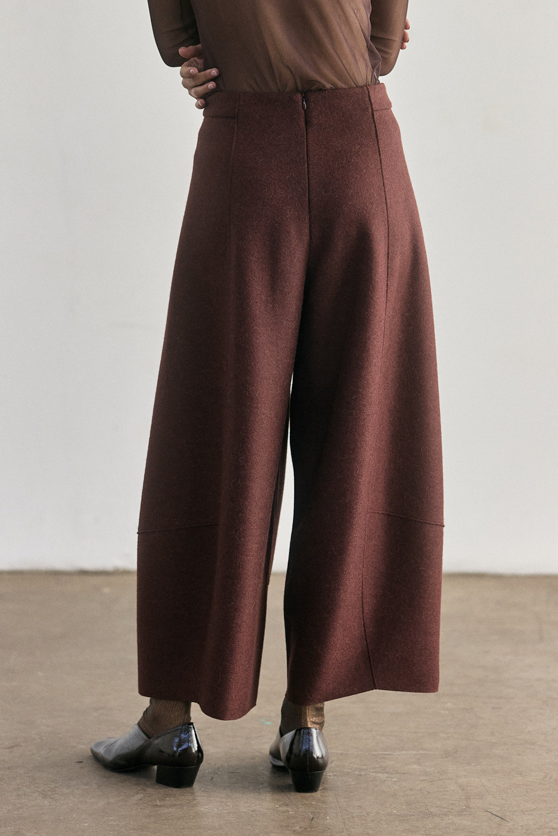Pantalón Ancho Alpaca/Lana Felted - Óxido
